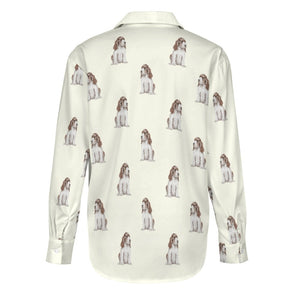 Watercolor Liver White Cocker Spaniels Women's Shirt-Apparel-Apparel, Cocker Spaniel, Dog Mom Gifts, Shirt-15