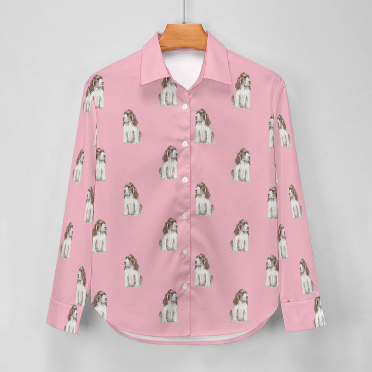 Watercolor Liver White Cocker Spaniels Women's Shirt-Apparel-Apparel, Cocker Spaniel, Dog Mom Gifts, Shirt-16