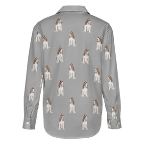 Watercolor Liver White Cocker Spaniels Women's Shirt-Apparel-Apparel, Cocker Spaniel, Dog Mom Gifts, Shirt-36