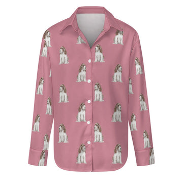 Watercolor Liver White Cocker Spaniels Women's Shirt-Apparel-Apparel, Cocker Spaniel, Dog Mom Gifts, Shirt-Dusty Pink-S-20