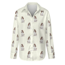 Load image into Gallery viewer, Watercolor Liver White Cocker Spaniels Women&#39;s Shirt-Apparel-Apparel, Cocker Spaniel, Dog Mom Gifts, Shirt-Ivory White-S-14