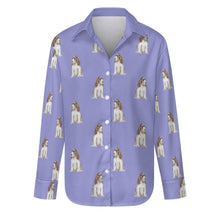 Load image into Gallery viewer, Watercolor Liver White Cocker Spaniels Women&#39;s Shirt-Apparel-Apparel, Cocker Spaniel, Dog Mom Gifts, Shirt-Lavender Purple-S-33