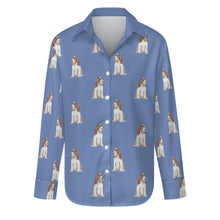 Load image into Gallery viewer, Watercolor Liver White Cocker Spaniels Women&#39;s Shirt-Apparel-Apparel, Cocker Spaniel, Dog Mom Gifts, Shirt-Slate Blue-S-27