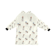 Load image into Gallery viewer, Watercolor Liver White Springer Spaniel Christmas Blanket Hoodie-Blanket-Apparel, Blanket Hoodie, Blankets, Christmas, Dog Mom Gifts, English Springer Spaniel-Ivory White-ONE SIZE-13