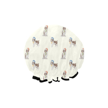 Watercolor Liver White Springer Spaniel Christmas Elastic Reusable Shower Caps-Accessories-Accessories, Christmas, Dog Mom Gifts, English Springer Spaniel-2