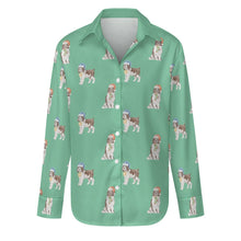 Load image into Gallery viewer, Watercolor Liver White Springer Spaniel Christmas Women&#39;s Shirt-Apparel-Apparel, Dog Mom Gifts, English Springer Spaniel, Shirt-Mint Green-S-29