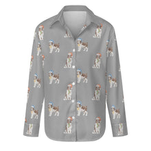 Load image into Gallery viewer, Watercolor Liver White Springer Spaniel Christmas Women&#39;s Shirt-Apparel-Apparel, Dog Mom Gifts, English Springer Spaniel, Shirt-Parisian Gray-S-35