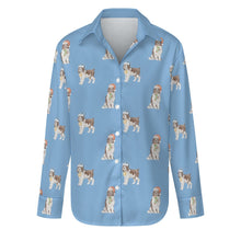 Load image into Gallery viewer, Watercolor Liver White Springer Spaniel Christmas Women&#39;s Shirt-Apparel-Apparel, Dog Mom Gifts, English Springer Spaniel, Shirt-Sky Blue-S-23