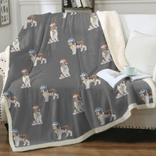 Load image into Gallery viewer, Watercolor Liver White Springer Spaniels Christmas Blanket - 8 Colors-Blanket-Bedding, Blankets, Christmas, English Springer Spaniel, Home Decor-21