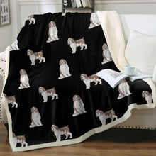 Load image into Gallery viewer, Watercolor Liver White Springer Spaniels Fleece Blanket - 8 Colors-Blanket-Bedding, Blankets, English Springer Spaniel, Home Decor-22