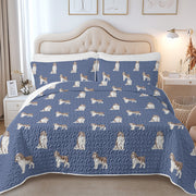 Watercolor Liver White Springer Spaniels Quilted Bedding Set-Bedding-Bedding,Blankets,Christmas,Home Decor-7