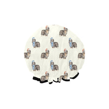 Load image into Gallery viewer, Watercolor Long Haired Black Cream Dachshunds Christmas Elastic Reusable Shower Caps-Accessories-Accessories, Christmas, Dachshund, Dog Mom Gifts-2