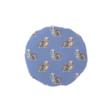 Load image into Gallery viewer, Watercolor Long Haired Black Cream Dachshunds Christmas Elastic Reusable Shower Caps-Accessories-Accessories, Christmas, Dachshund, Dog Mom Gifts-CornflowerBlue-ONE SIZE-17