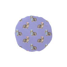 Load image into Gallery viewer, Watercolor Long Haired Black Cream Dachshunds Christmas Elastic Reusable Shower Caps-Accessories-Accessories, Christmas, Dachshund, Dog Mom Gifts-CornflowerBlue_1-ONE SIZE-25