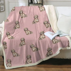 Watercolor Long Haired Chocolate Cream Dachshund Blanket - 8 Colors-Blanket-Bedding, Blankets, Dachshund, Home Decor-13