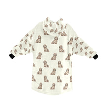 Load image into Gallery viewer, Watercolor Long Haired Chocolate Cream Dachshund Blanket Hoodie-Blanket-Apparel, Blanket Hoodie, Blankets, Dachshund, Dog Mom Gifts-12