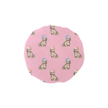 Load image into Gallery viewer, Watercolor Long Haired Chocolate Cream Dachshund Elastic Reusable Shower Caps-Accessories-Accessories, Christmas, Dachshund, Dog Mom Gifts-Pink-ONE SIZE-5