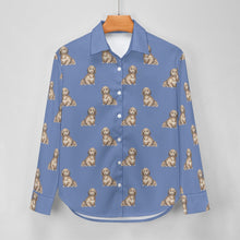 Load image into Gallery viewer, Watercolor Long Haired Chocolate Cream Dachshund Women&#39;s Shirt-Apparel-Apparel, Dachshund, Dog Mom Gifts, Shirt-21