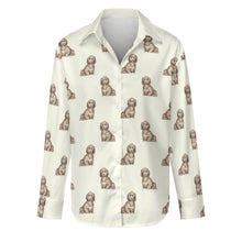 Load image into Gallery viewer, Watercolor Long Haired Chocolate Cream Dachshund Women&#39;s Shirt-Apparel-Apparel, Dachshund, Dog Mom Gifts, Shirt-Ivory White-S-16