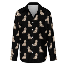 Load image into Gallery viewer, Watercolor Long Haired Chocolate Cream Dachshund Women&#39;s Shirt-Apparel-Apparel, Dachshund, Dog Mom Gifts, Shirt-Midnight Black-S-11