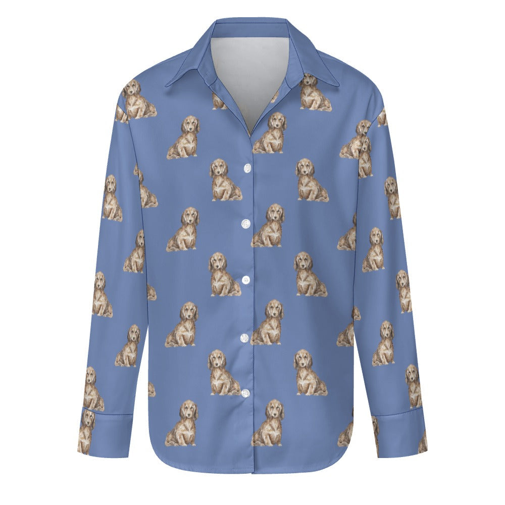 dachshund dress shirt Dachshund Lightweight Cotton Shirts- breathes and stretches
