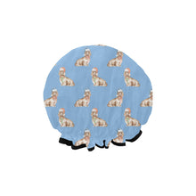 Load image into Gallery viewer, Watercolor Long Haired Cream Dachshunds Christmas Elastic Reusable Shower Caps-Accessories-Accessories, Christmas, Dachshund, Dog Mom Gifts-14