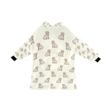 Load image into Gallery viewer, Watercolor Long Haired Wheaton Cream Dachshunds Blanket Hoodie-Blanket-Apparel, Blanket Hoodie, Blankets, Dachshund, Dog Mom Gifts-Ivory Cream-ONE SIZE-12