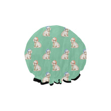 Load image into Gallery viewer, Watercolor Long Haired Wheaton Cream Dachshunds Christmas Elastic Reusable Shower Caps-Accessories-Accessories, Christmas, Dachshund, Dog Mom Gifts-22