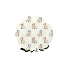 Load image into Gallery viewer, Watercolor Long Haired Wheaton Cream Dachshunds Christmas Elastic Reusable Shower Caps-Accessories-Accessories, Christmas, Dachshund, Dog Mom Gifts-2