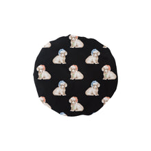 Load image into Gallery viewer, Watercolor Long Haired Wheaton Cream Dachshunds Christmas Elastic Reusable Shower Caps-Accessories-Accessories, Christmas, Dachshund, Dog Mom Gifts-Black-ONE SIZE-33