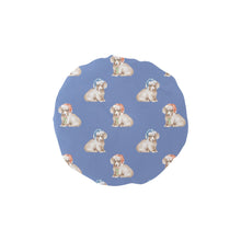 Load image into Gallery viewer, Watercolor Long Haired Wheaton Cream Dachshunds Christmas Elastic Reusable Shower Caps-Accessories-Accessories, Christmas, Dachshund, Dog Mom Gifts-CornflowerBlue-ONE SIZE-17