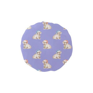 Watercolor Long Haired Wheaton Cream Dachshunds Christmas Elastic Reusable Shower Caps-Accessories-Accessories, Christmas, Dachshund, Dog Mom Gifts-CornflowerBlue_1-ONE SIZE-25