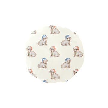 Watercolor Long Haired Wheaton Cream Dachshunds Christmas Elastic Reusable Shower Caps-Accessories-Accessories, Christmas, Dachshund, Dog Mom Gifts-Ivory3-ONE SIZE-1