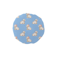 Load image into Gallery viewer, Watercolor Long Haired Wheaton Cream Dachshunds Christmas Elastic Reusable Shower Caps-Accessories-Accessories, Christmas, Dachshund, Dog Mom Gifts-LightSkyBlue-ONE SIZE-13