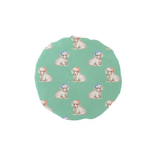 Load image into Gallery viewer, Watercolor Long Haired Wheaton Cream Dachshunds Christmas Elastic Reusable Shower Caps-Accessories-Accessories, Christmas, Dachshund, Dog Mom Gifts-MediumAquaMarine-ONE SIZE-21