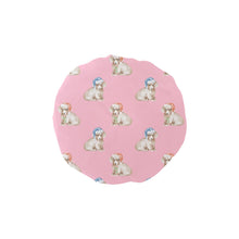 Load image into Gallery viewer, Watercolor Long Haired Wheaton Cream Dachshunds Christmas Elastic Reusable Shower Caps-Accessories-Accessories, Christmas, Dachshund, Dog Mom Gifts-Pink-ONE SIZE-5