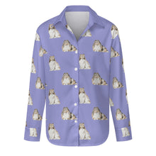 Load image into Gallery viewer, Watercolor Mahogany Sable Shelties Collies Women&#39;s Shirt-Apparel-Apparel, Dog Mom Gifts, Shirt-S-Lavender Purple-32