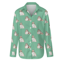 Load image into Gallery viewer, Watercolor Mahogany Sable Shelties Collies Women&#39;s Shirt-Apparel-Apparel, Dog Mom Gifts, Shirt-S-Mint Green-29