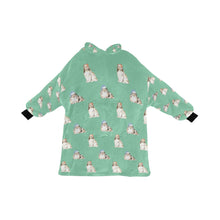 Load image into Gallery viewer, Watercolor Mahogany Shelties Collies Christmas Blanket Hoodie-Blanket-Apparel, Blanket Hoodie, Blankets, Dog Mom Gifts, Rough Collie, Shetland Sheepdog-Mint Green-ONE SIZE-28