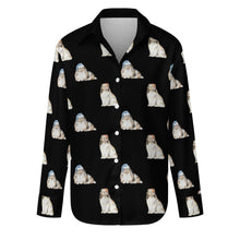 Load image into Gallery viewer, Watercolor Mahogany Shelties Collies Christmas Women&#39;s Shirt-Apparel-Apparel, Dog Mom Gifts, Rough Collie, Shetland Sheepdog, Shirt, Whippet-S-Black1-40