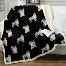 Load image into Gallery viewer, Watercolor Memories Australian Shepherds Sherpa Fleece Blanket - 8 Colors-Blanket-Australian Shepherd, Bedding, Blankets, Home Decor-1