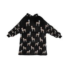 Load image into Gallery viewer, Watercolor Merle Great Dane Christmas Blanket Hoodie-Blanket-Apparel, Blanket Hoodie, Blankets, Christmas, Dog Mom Gifts, Great Dane-Midnight Black-ONE SIZE-10