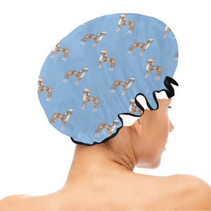 Watercolor Merle Great Dane Christmas Elastic Reusable Shower Caps-Accessories--16