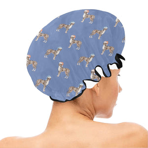 Watercolor Merle Great Dane Christmas Elastic Reusable Shower Caps-Accessories--20