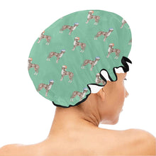 Load image into Gallery viewer, Watercolor Merle Great Dane Christmas Elastic Reusable Shower Caps-Accessories--24