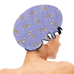 Watercolor Merle Great Dane Christmas Elastic Reusable Shower Caps-Accessories--28