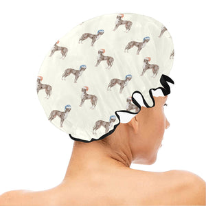 Watercolor Merle Great Dane Christmas Elastic Reusable Shower Caps-Accessories--4