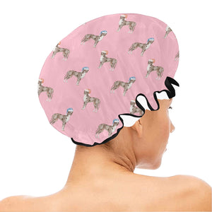 Watercolor Merle Great Dane Christmas Elastic Reusable Shower Caps-Accessories--8