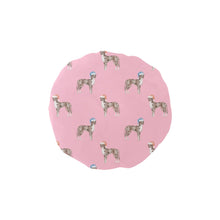 Load image into Gallery viewer, Watercolor Merle Great Dane Christmas Elastic Reusable Shower Caps-Accessories-Pink-ONE SIZE-5