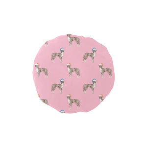 Watercolor Merle Great Dane Christmas Elastic Reusable Shower Caps-Accessories-Pink-ONE SIZE-5